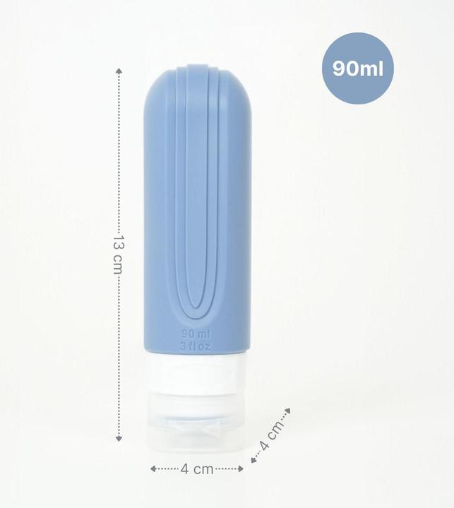 Immagine prodotto Hermex Set di 4 flaconi da viaggio per shampoo da spremere (Set manicure, Sacchi liquidi, Prodotto per l'igiene)