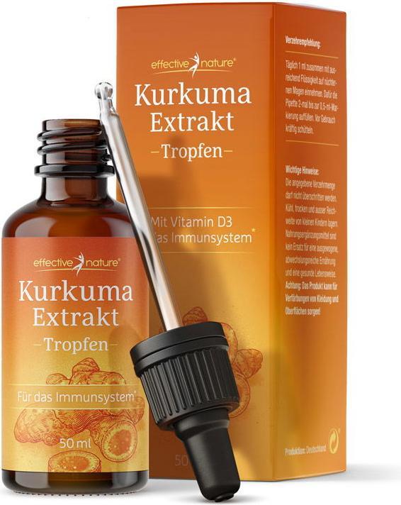Produktbild Effective Nature Kurkuma Extrakt mit Vitamin D3 (1 Stück, Tropfen)