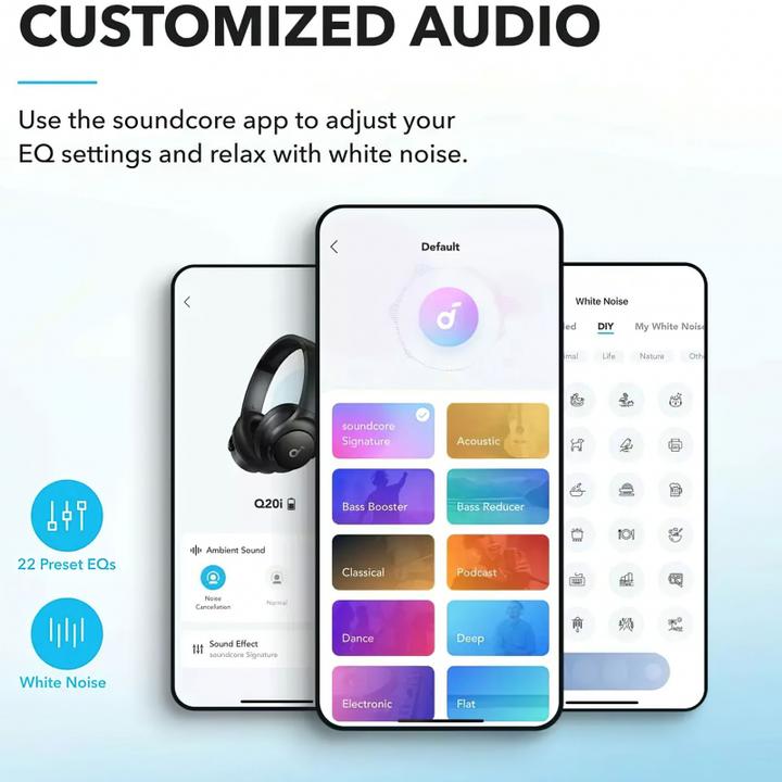 Produktbild soundcore Q20i (ANC, 40 h, Kabellos, Kabelgebunden)