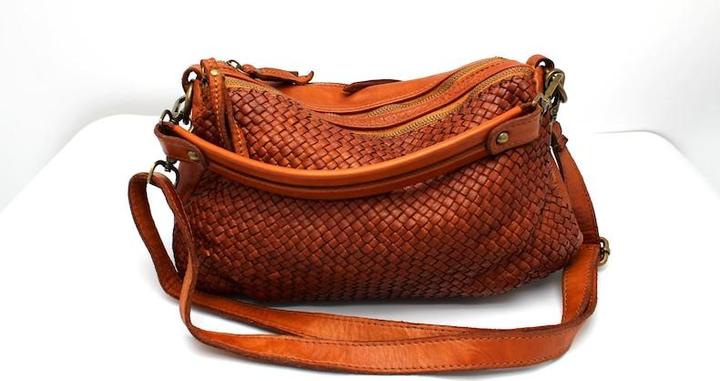 Only-Bags.Store Ledertasche, Umhängetasche aus weichem Leder, gewebte Lederhandtasche