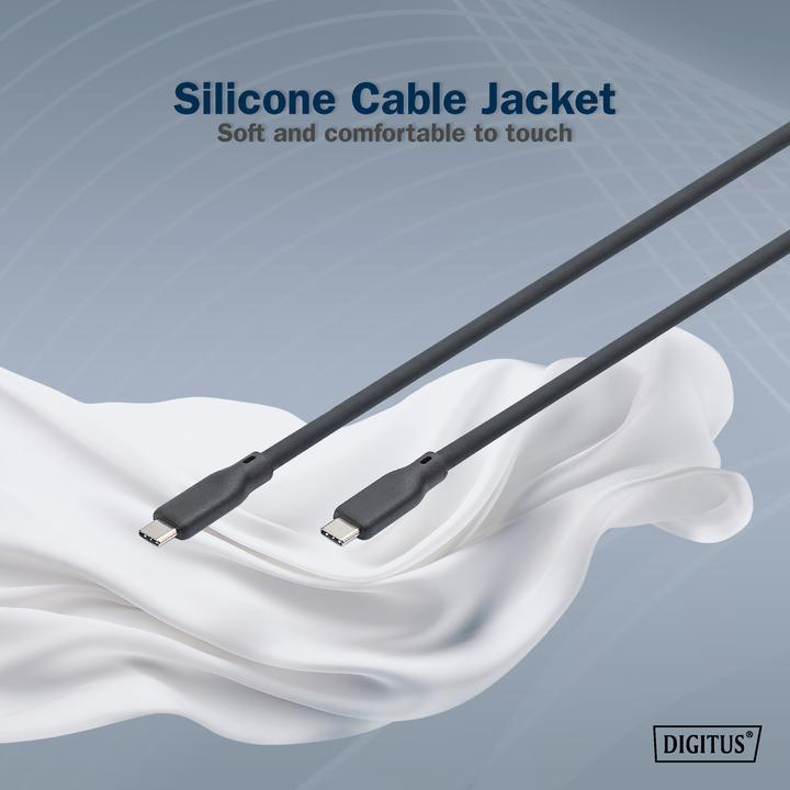 Actual product image Digitus USB silicone cable, USB 10Gbps, 1m, black (1 m, USB 3.2 Gen 2)