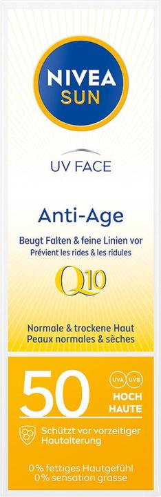 Produktbild NIVEA Sun UV Face Anti-Age Q10 (Sonnencreme Gesicht, SPF 50, 50 ml, 67.51 g)