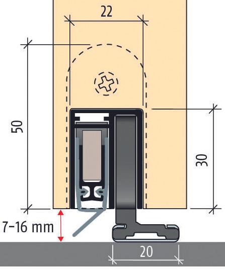 Image du produit Planet Joints de porte abaissés SN pour portes coulissantes