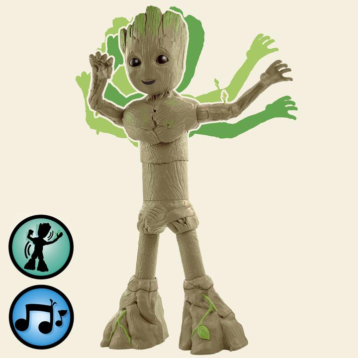 Actual product image Hasbro Marvel Studios I Am Groot Groove 'N Grow Groot, 34cm Tall Interactive Action Figure, Superheroes