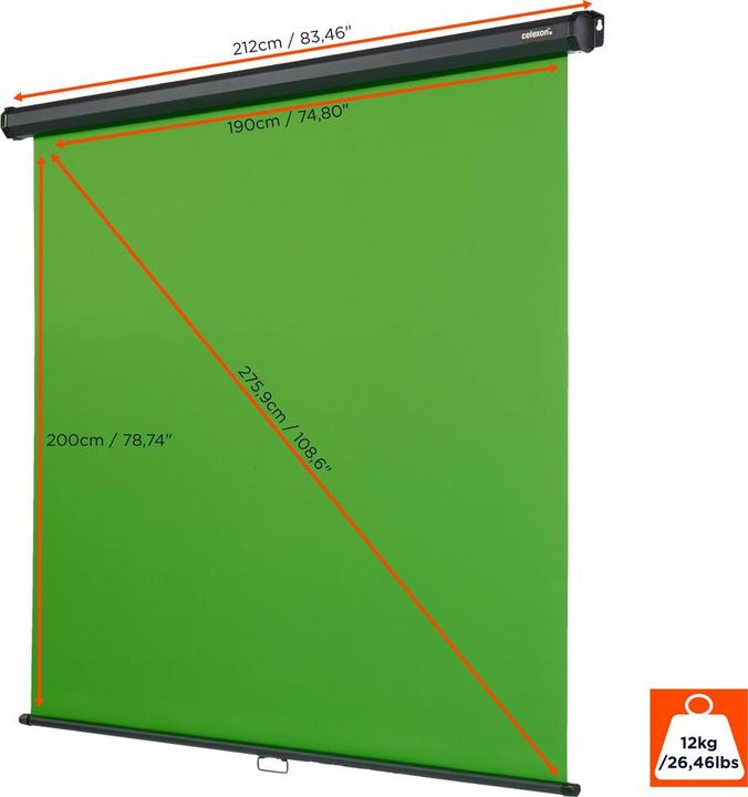 Image du produit Celexon Ecran vert Chroma Key Roller blind (1:1)