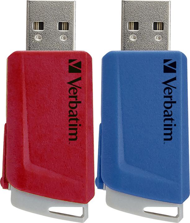 Produktbild Verbatim USB-Stick 2x 32GB 3.2 Store'n Click Gen1 rot/blau extern retail (32 GB, USB-A, USB 3.1)