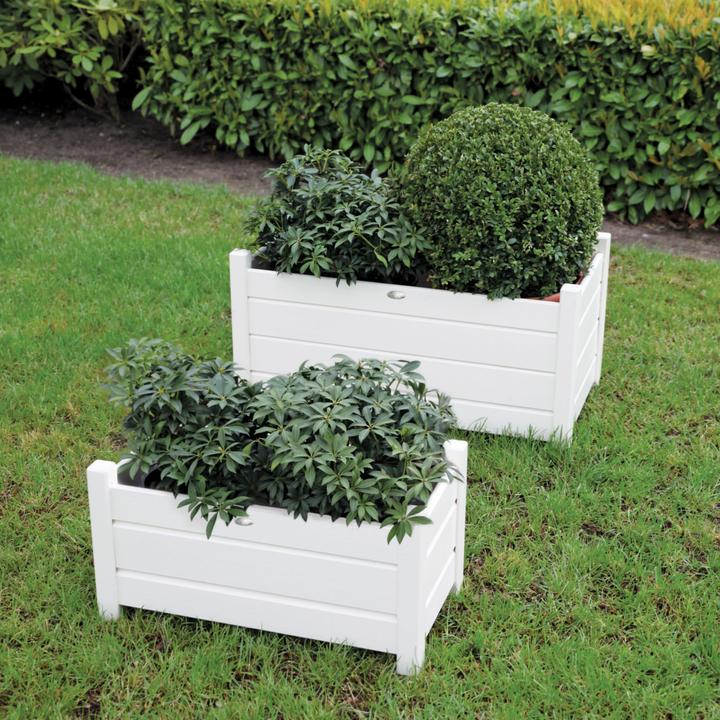 Produktbild Esschert Design Pflanzkästen rechteckig weiss, Set S/L (30.30 cm)