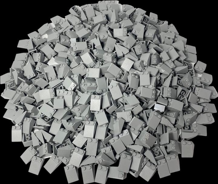 Immagine prodotto LEGO Tegole 3x2 Grigio chiaro - 50 pezzi - Pendenza 3298 (3298, Accessori LEGO)