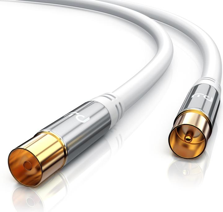 Image du produit Primewire Câble d'antenne HDTV | Câble coaxial Premium 135dB / 75 Ohm | FullHD / 4k Ultra HD | Câble TV (85 dB, Câble d'antenne)