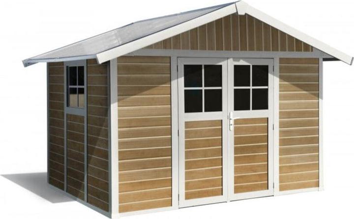 Actual product image Grosfillex Garden shed Deco H7.5 Sherwood 315 x 239 cm wood look