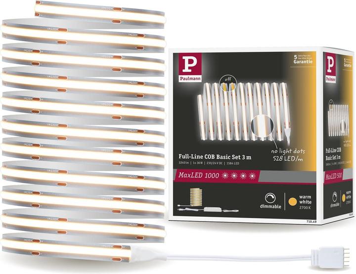 Produktbild Paulmann MaxLED 1000 Full-Line COB Stripe Set (Warmweiss, 300 cm, Indoor)
