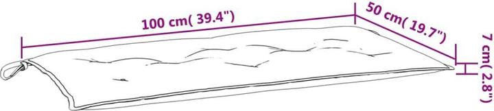 Actual product image VidaXL Garden bench cushions 2 pcs. fabric (100 x 50 x 7 cm)