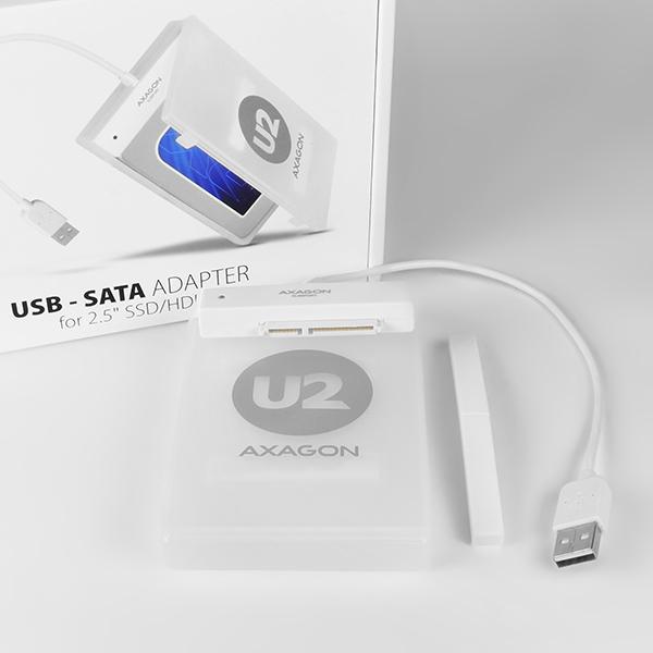 Produktbild Axagon ADSA-1S6 SLIMPort Adapter, USB 2.0, 2,5" SSD/HDD, SATA - mit Case (2.5")