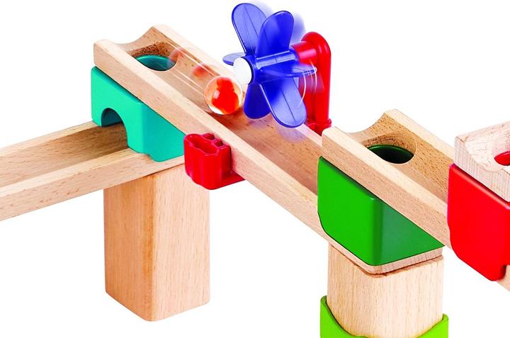 Actual product image Hape Fast marble run with dominoes