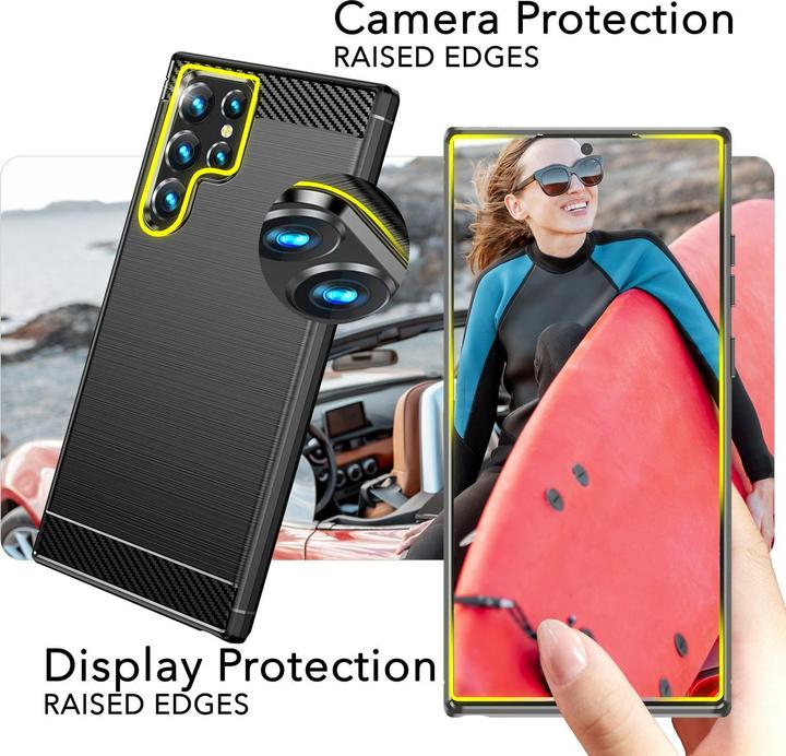 Actual product image Nalia Carbon look silicone cover (Samsung Galaxy S24 Ultra)