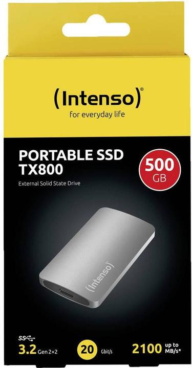 Actual product image Intenso SSD 500GB TX800 1.8" USB 3.2 Gen1 Anthracite (500 GB)