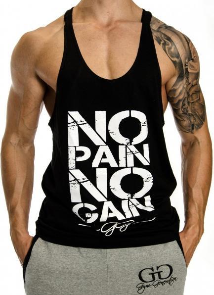 Gym Generation No Pain No Gain Stringer BLACK (L)