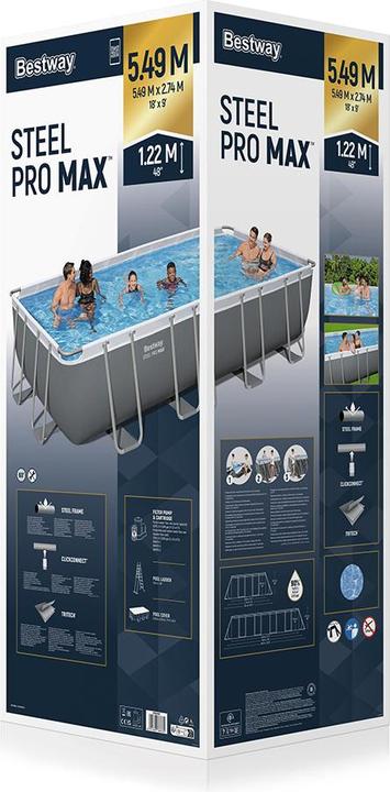 Actual product image Bestway Power Steel Frame Pool Komplett- Set, mit Sandfilteranlage, 549x274x122 (549 x 274 x 122 cm)