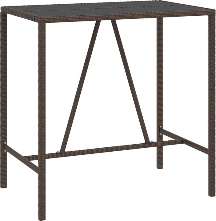 Produktbild VidaXL 7-tlg. Gartenbar-Set mit Kissen Braun Poly Rattan (48 cm)