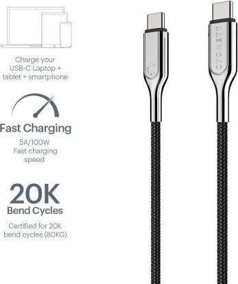 Actual product image Cygnett Armoured USB-C to USB-C (1 m, USB 3.1)
