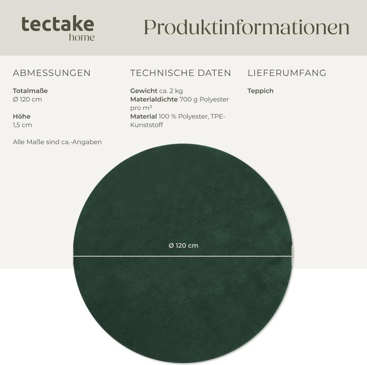Immagine prodotto tectake Tappeto a pelo corto Soft Zone (120 x 120 cm)