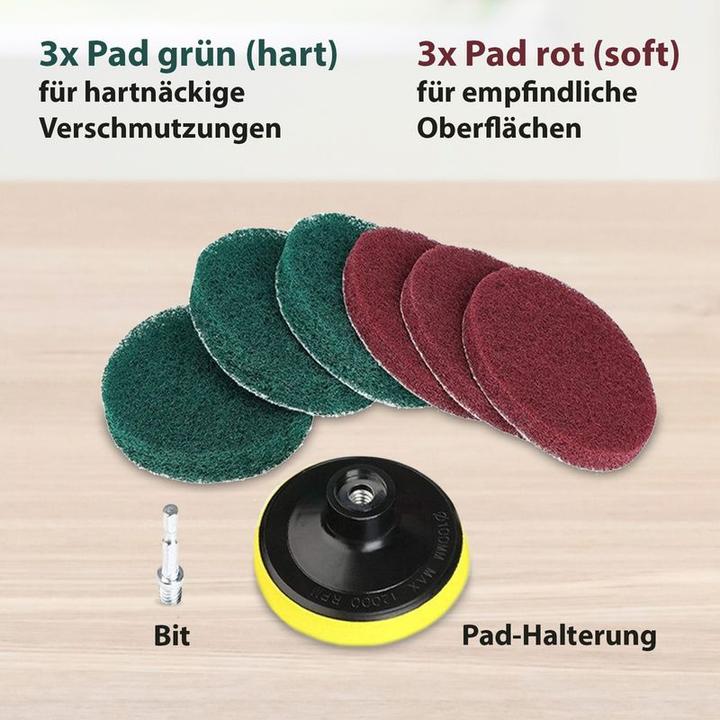 Produktbild Hermex Scheuerschwamm Polierpads Aufsatz Akkuschrauber Bohrmaschine