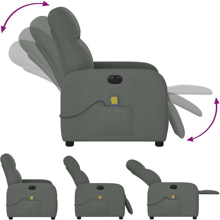 Produktbild VidaXL Massagesessel Elektrisch Dunkelgrau Stoff
