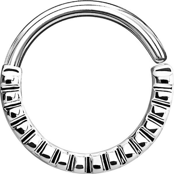 Produktbild Star Piercing Septum Ring gerillt silber (Messing)
