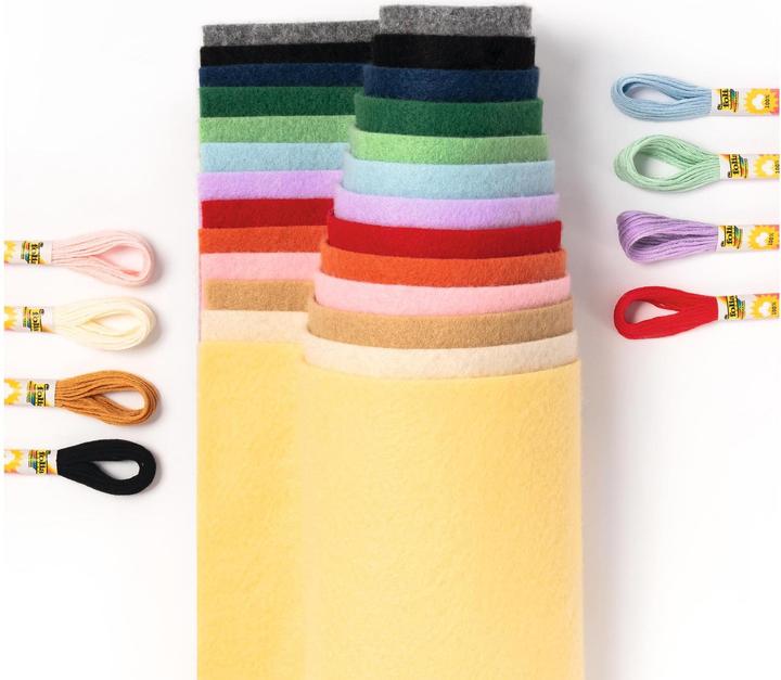 Actual product image Folia Felt DIY Box Rainbow Edition, 36 pieces