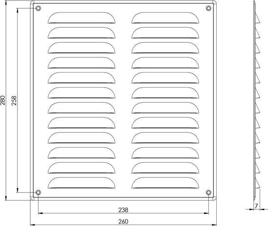 Produktbild Euro3plast GRILLE METAL 260X280, WHITE