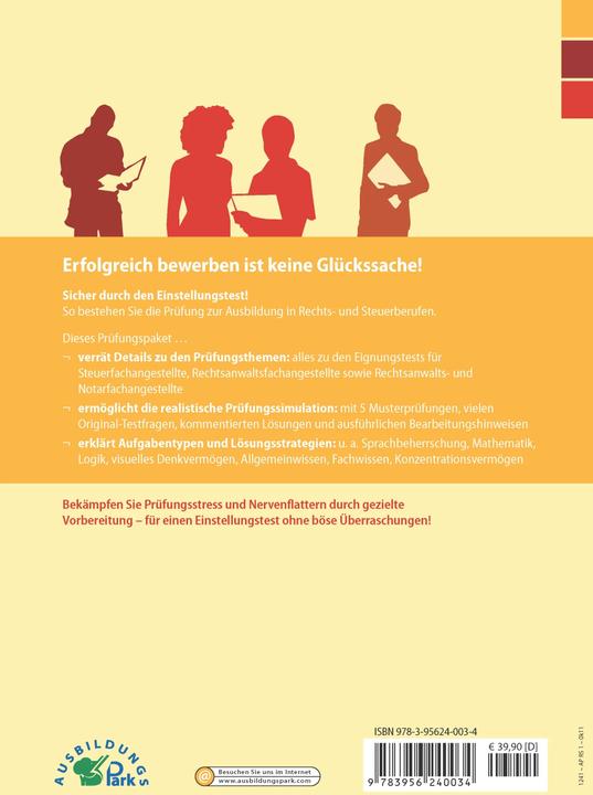 Actual product image Der Einstellungstest / Eignungstest zur Ausbildung: Steuerfachangestellter, Rechtsanwaltsfachan (German, Kurt Guth, Marcus Mery, 2024)