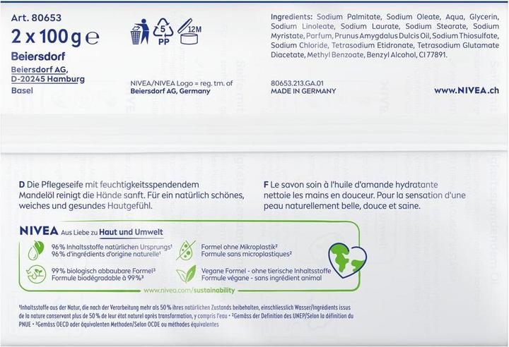 Nährwerte und Zutaten NIVEA Creme Soft (Hartseife)