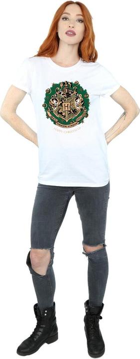 Actual product image Womens/Ladies Christmas Wreath Cotton Boyfriend T-Shirt (M)