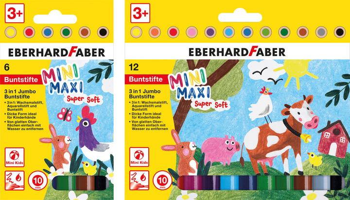 Image du produit EberhardFaber Crayons de couleur Jumbo MiniMaxi 6 pièces (Couleur mélangée, 6 x)
