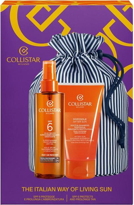 Actual product image Collistar CS Sun - Giftset Supertanning Moisturizing Dry Oil Spf 6 (Suntan oil, Up to SPF 10, 200 ml)