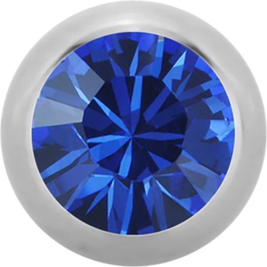 Produktbild Star Piercing Micro Kugel High Polished mit Swarovski blau (Chirurgenstahl 316L, ohne Messing)