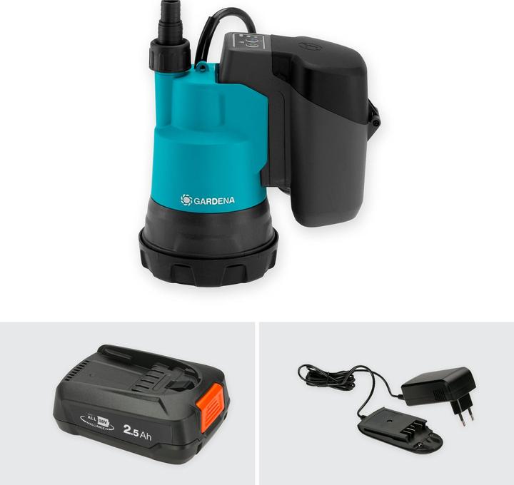 Produktbild Gardena Akku Klarwasser Tauchpumpe (Klarwasserpumpe)