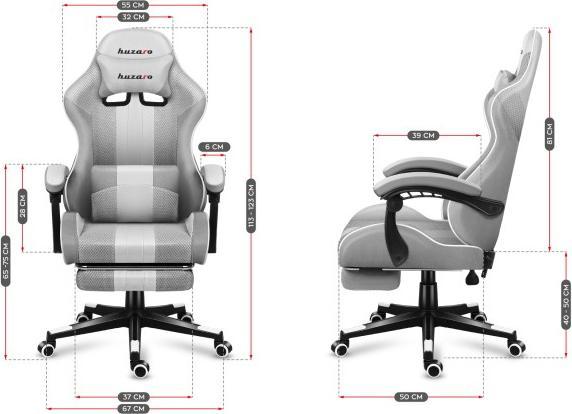 Productafbeelding Huzaro FORCE 4.7 WHITE MESH Gaming Stoel