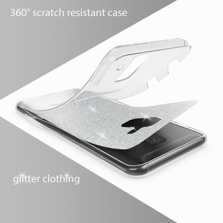 Produktbild Nalia Glitzer Handyhülle 360 Grad (Samsung Galaxy A6+)