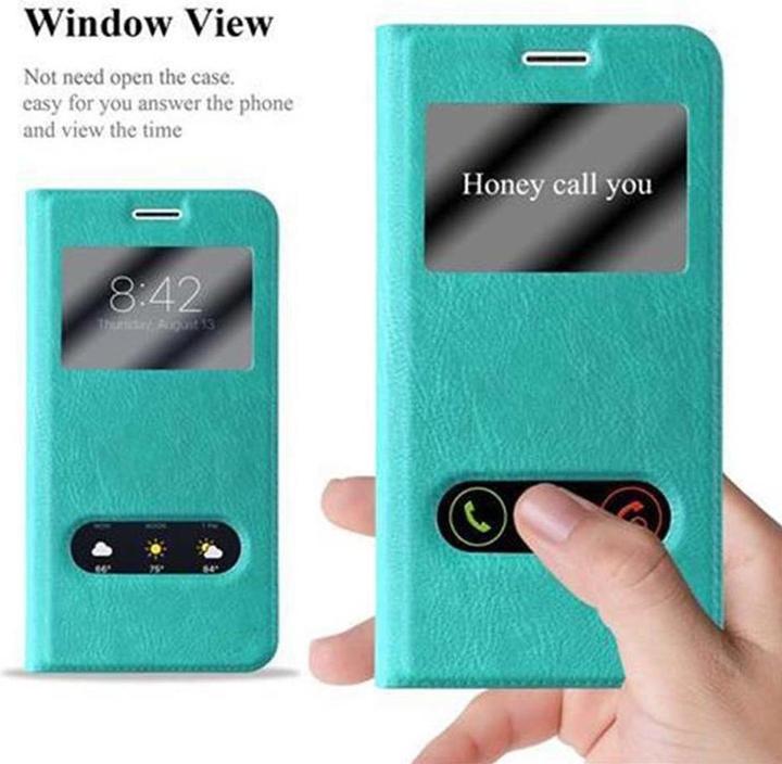 Actual product image Cadorabo Book with View double window cover (Samsung Galaxy J7 2016)