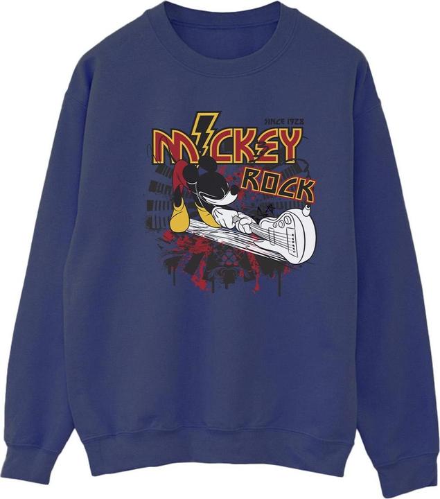 Actual product image Disney Womens/Ladies Mickey Mouse Smash Guitar Rock Sweatshirt (XL)