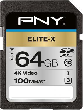 Immagine prodotto PNY Scheda SDXC Elite-X UHS-I U3 64 GB (64 GB, SDXC, U3, UHS-I)