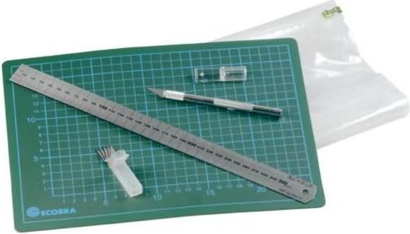 Produktbild Ecobra Schneideset mit Schneideunterlage + Schneidelineal + Skalpellmesser