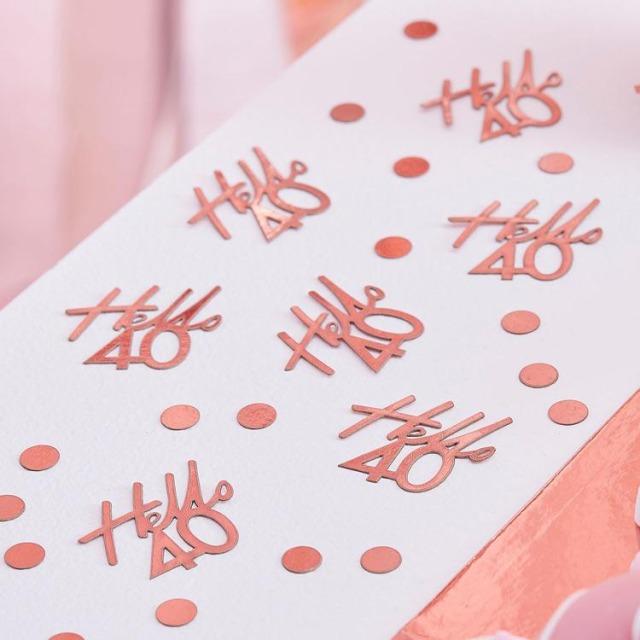 Actual product image Ginger Ray Confetti Rose gold "Hello 40