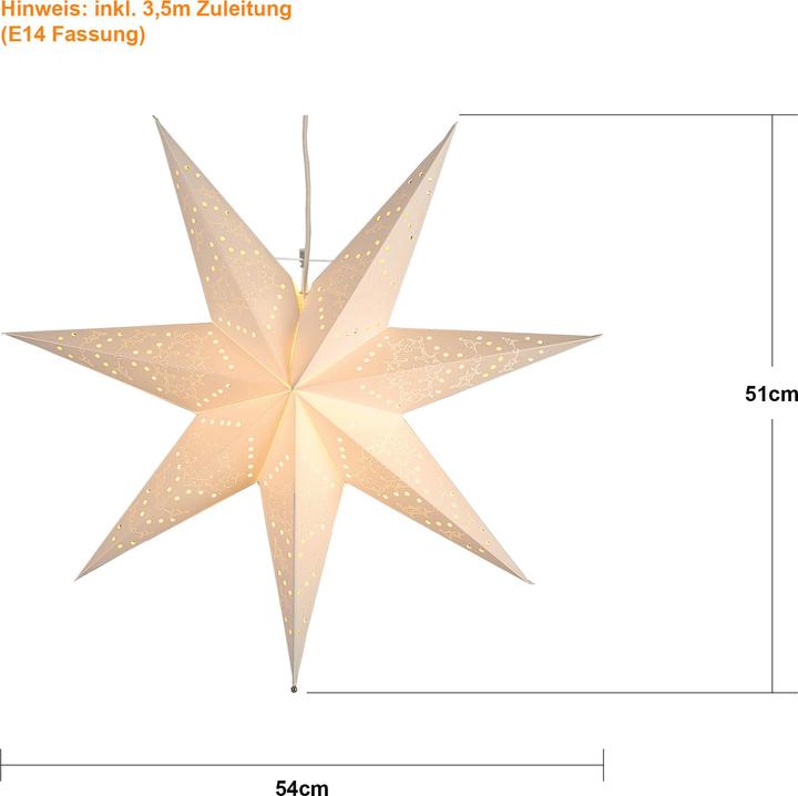 Image du produit Star Trading Étoiles en papier à suspendre | Fenêtre poinsettia | Étoile en papier illuminée | Poins