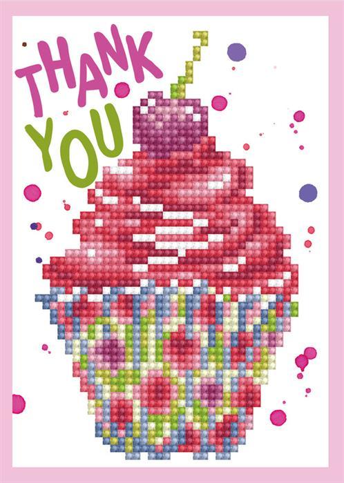 Actual product image Diamond Dotz Greeting card Thank you 12.6 x 17.7 cm