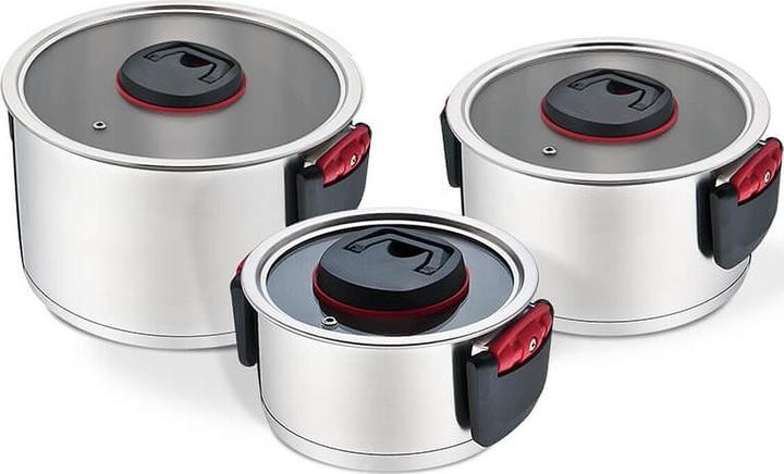Immagine prodotto Maestro MR-3530-6 Topfset mit Klappgriffen 6 Stück (24 cm, Set di pentole e padelle da cucina, Acciaio inossidabile)