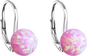 Evolution Group Glittering silver earrings with synthetic opal 11245.3 pink (L)
