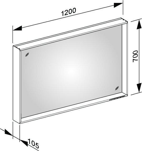 Produktbild Keuco X-Line Lichtspiegel 33297, Lichtfarbe 2700-6500 Kelvin, 1200 x 700 x 105 mm