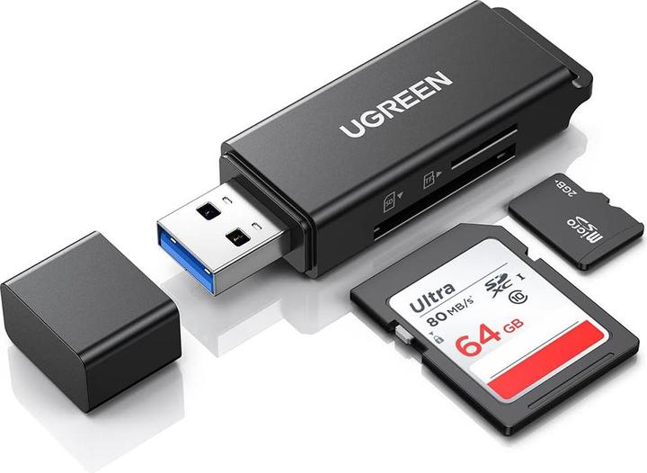 Image du produit Ugreen CM104 Lecteur de cartes mémoire SD/microSD USB 3.0 (noir) (USB 3.0)